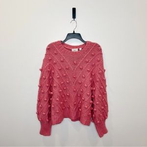 Womens C/MEO Collective Knit Bauble Pom Pom Cozy Large Sweater